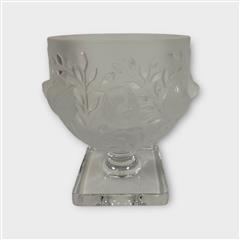 Lalique Crystal Vase, Elizabeth, Sparrows (12265) 5.3